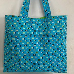 Large Blue Nautical Flags Beach Bag, Beach Tote